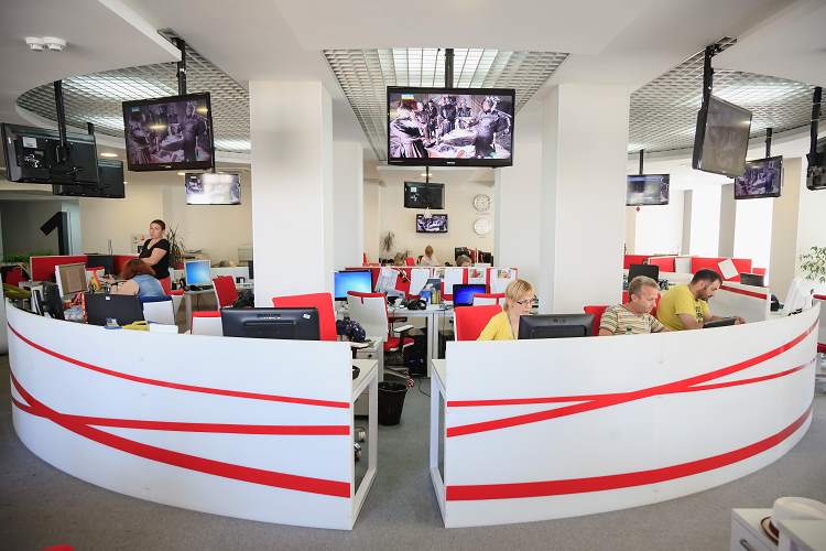 Redaktion der News-Sparte von 1+1, wo nun auch „Ukraine Today“ produziert wird / 1+1