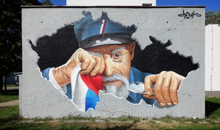 Dieses Graffito traf bei vielen Tschechen einen Nerv. / Foto: Chemis