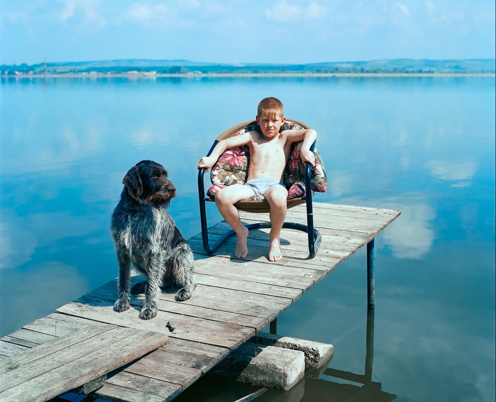 Evzen Sobek photographed his series &quot;life in blue&quot; on the shores of the artificial lakes with an old medium-format camera.