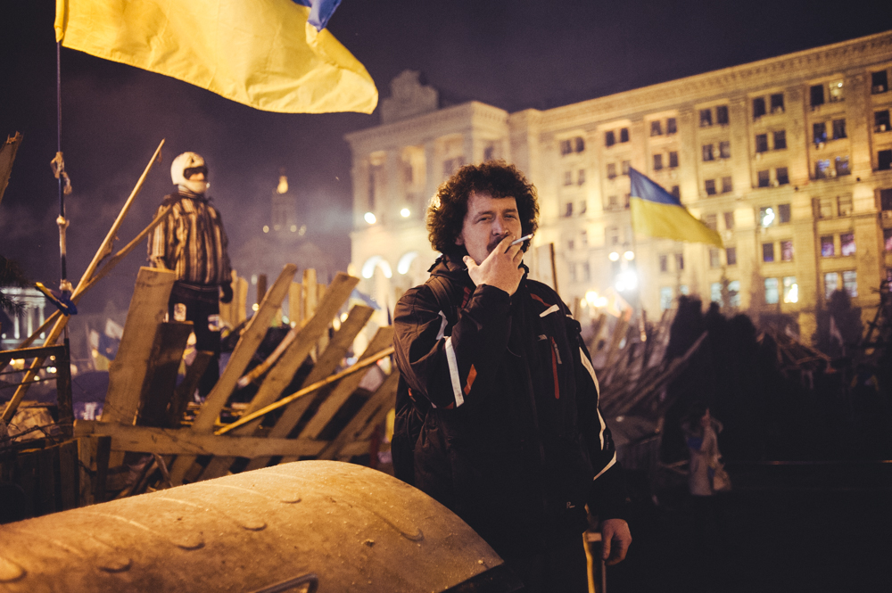 Moritz Gathmann auf dem Maidan. Foto: Maxim Dondyk