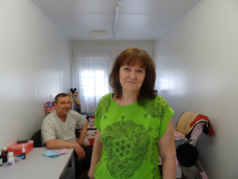 Flucht aus Luhansk: Tetiana Semeniwna zog im Juli 2014 mit ihrer Familie in eines der Containerdörfer in Pawlohrad. / Foto: Inga Pylypchuk