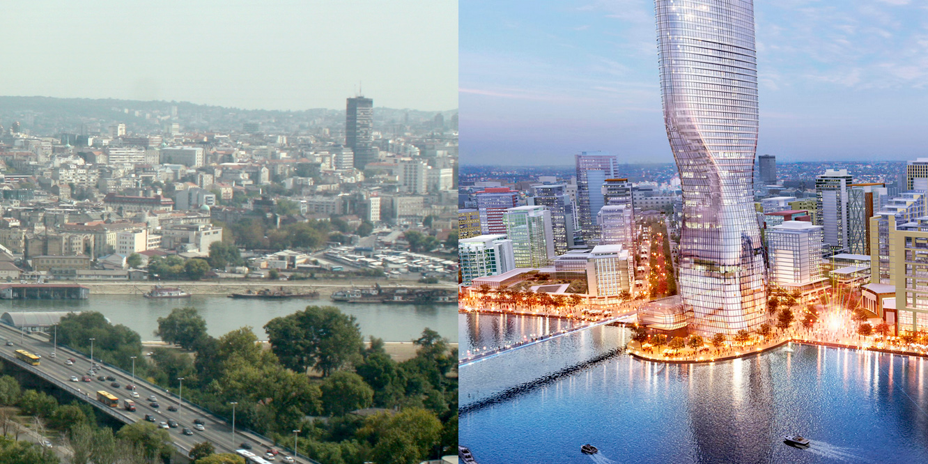 Bisher ist Belgrad architektonisch gesehen eine graue und etwas chaotische Stadt – ein Investor aus Dubai will das ändern. / Sarah Portner, n-ost; Pressebild der Investoren